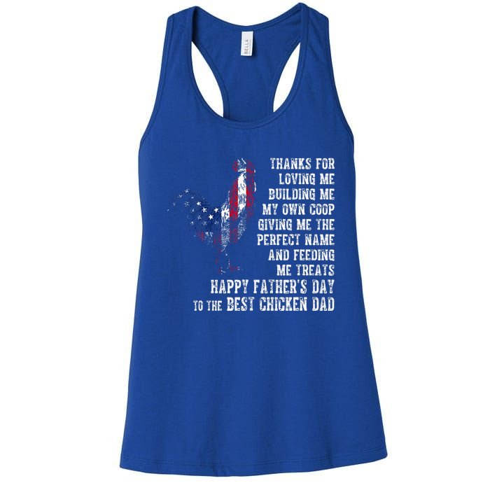 Happy FatherS Day To The Best Chicken Dad Women's Racerback Tank