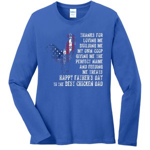 Happy FatherS Day To The Best Chicken Dad Ladies Long Sleeve Shirt