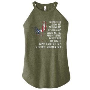 Happy FatherS Day To The Best Chicken Dad Women’s Perfect Tri Rocker Tank