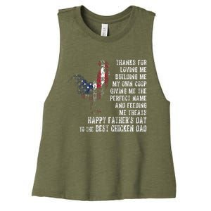 Happy FatherS Day To The Best Chicken Dad Women's Racerback Cropped Tank