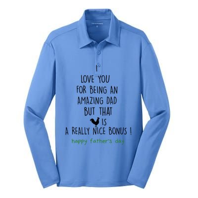 Happy Father Day I Love You For Being An Amazing Dad Gift Silk Touch Performance Long Sleeve Polo