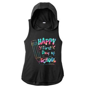 Happy First Day Of School Summers Out For School Ladies PosiCharge Tri-Blend Wicking Draft Hoodie Tank