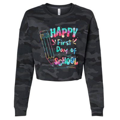 Happy First Day Of School Summers Out For School Cropped Pullover Crew