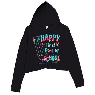 Happy First Day Of School Summers Out For School Crop Fleece Hoodie