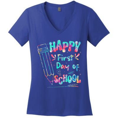 Happy First Day Of School Summers Out For School Women's V-Neck T-Shirt