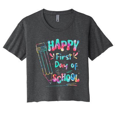 Happy First Day Of School Summers Out For School Women's Crop Top Tee