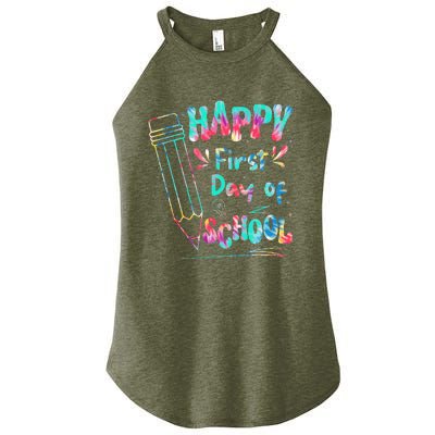 Happy First Day Of School Summers Out For School Women's Perfect Tri Rocker Tank