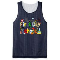 Happy First Day Of School Teachers Students Back To School Mesh Reversible Basketball Jersey Tank