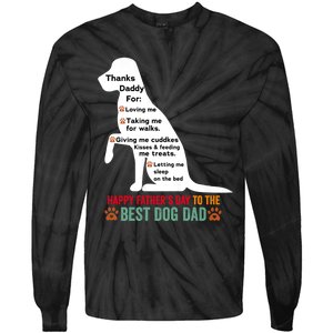 Happy FatherS Day Dog Dad Tie-Dye Long Sleeve Shirt