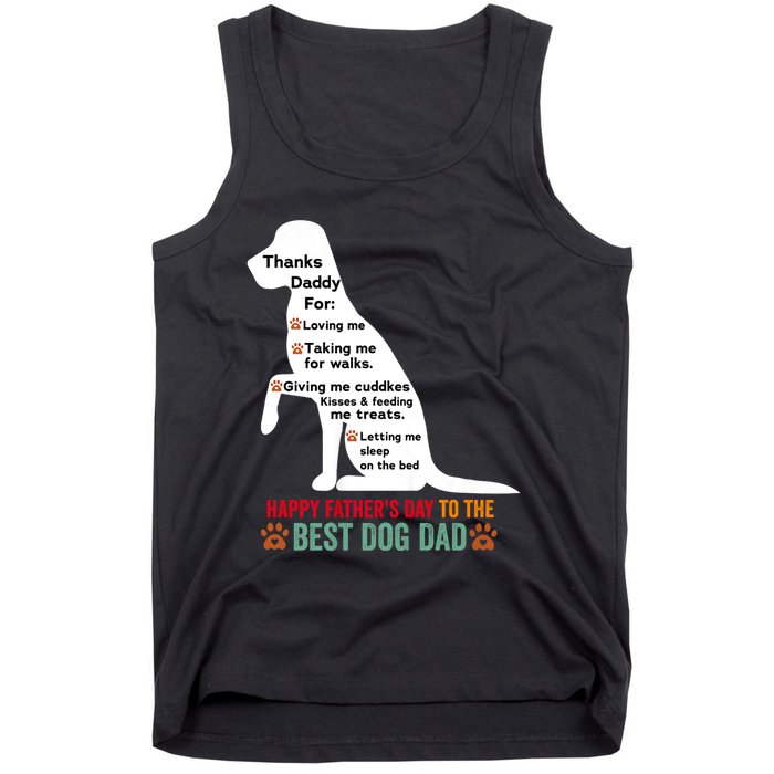 Happy FatherS Day Dog Dad Tank Top