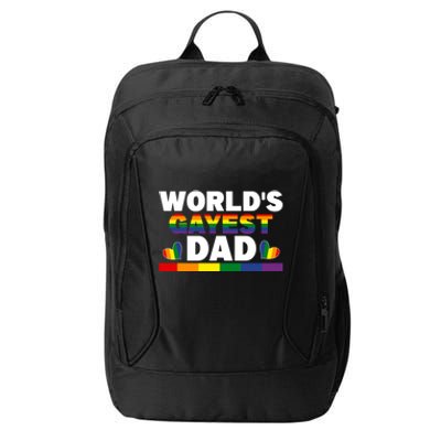 Happy FatherS Day WorldS Gayest Dad Pride Lgbt Cool Gift City Backpack