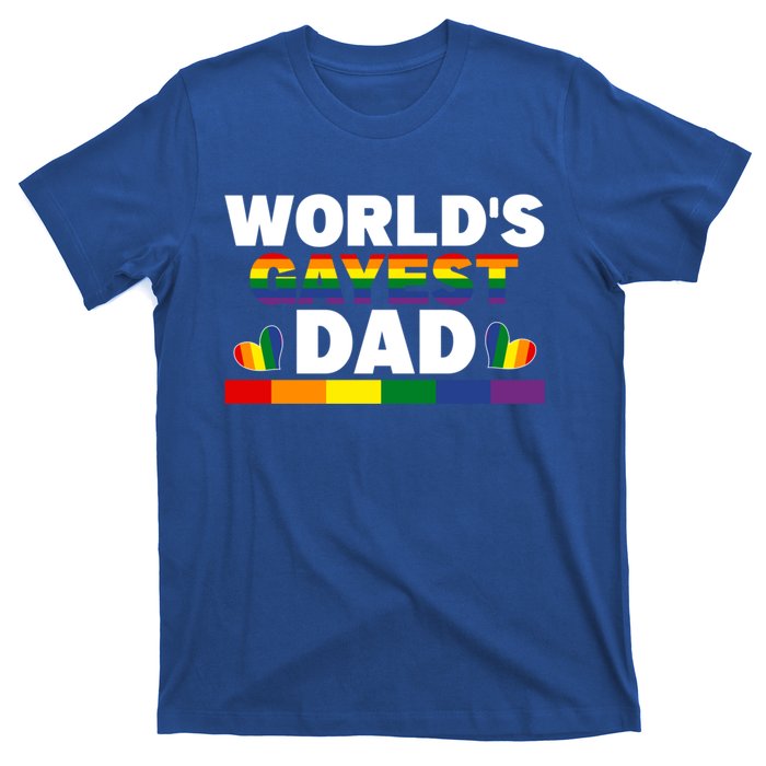 Happy FatherS Day WorldS Gayest Dad Pride Lgbt Cool Gift T-Shirt