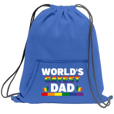 Happy FatherS Day WorldS Gayest Dad Pride Lgbt Cool Gift Sweatshirt Cinch Pack Bag