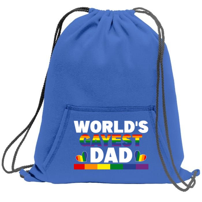 Happy FatherS Day WorldS Gayest Dad Pride Lgbt Cool Gift Sweatshirt Cinch Pack Bag