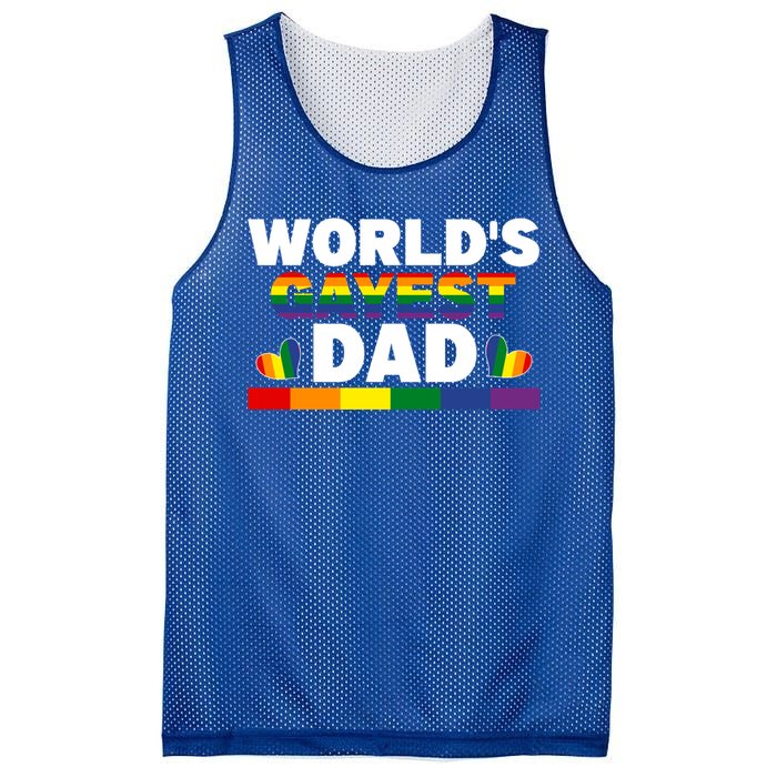 Happy FatherS Day WorldS Gayest Dad Pride Lgbt Cool Gift Mesh Reversible Basketball Jersey Tank