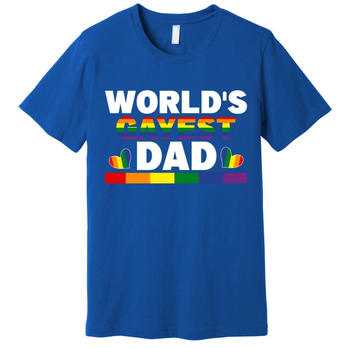 Happy FatherS Day WorldS Gayest Dad Pride Lgbt Cool Gift Premium T-Shirt