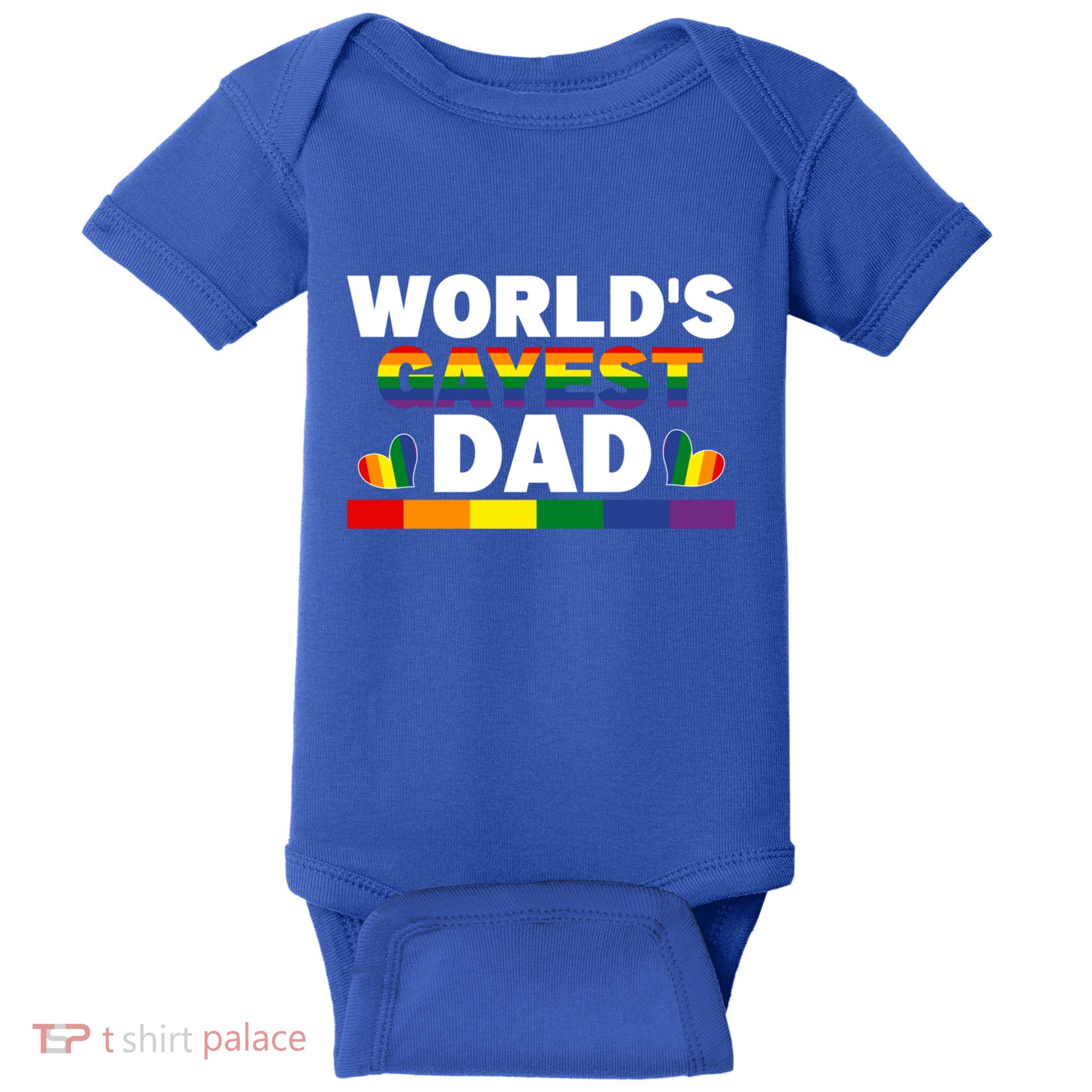 Happy FatherS Day WorldS Gayest Dad Pride Lgbt Cool Gift Baby Bodysuit