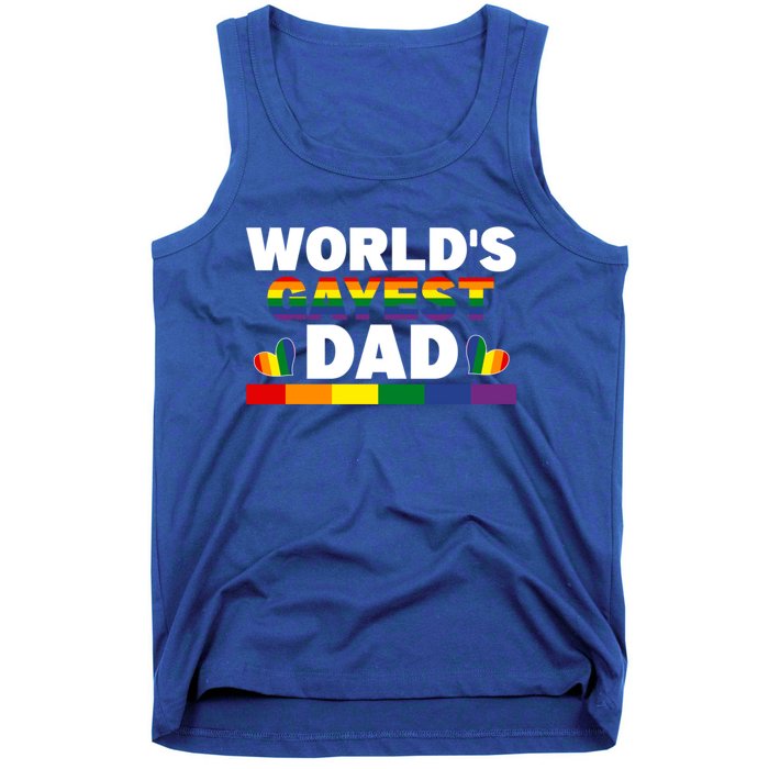 Happy FatherS Day WorldS Gayest Dad Pride Lgbt Cool Gift Tank Top