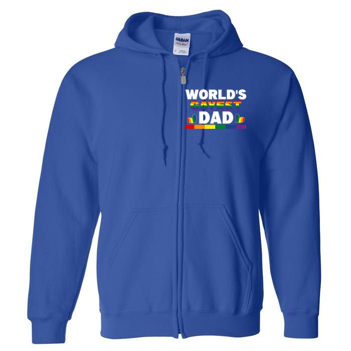 Happy FatherS Day WorldS Gayest Dad Pride Lgbt Cool Gift Full Zip Hoodie