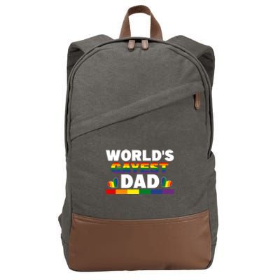 Happy FatherS Day WorldS Gayest Dad Pride Lgbt Cool Gift Cotton Canvas Backpack