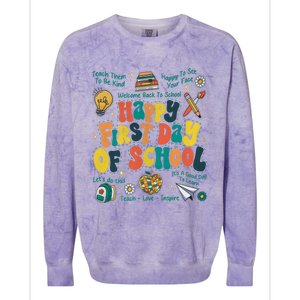 Happy First Day Of School Bruh We Back Colorblast Crewneck Sweatshirt