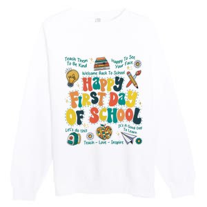 Happy First Day Of School Bruh We Back Premium Crewneck Sweatshirt