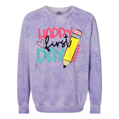 Happy First Day Lets Do This Welcome Back To School Colorblast Crewneck Sweatshirt