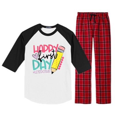 Happy First Day Lets Do This Welcome Back To School Raglan Sleeve Pajama Set