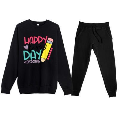 Happy First Day Lets Do This Welcome Back To School Premium Crewneck Sweatsuit Set