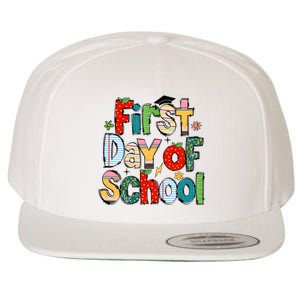 Happy First Day Of School Teacher Pencil Back To School Wool Snapback Cap