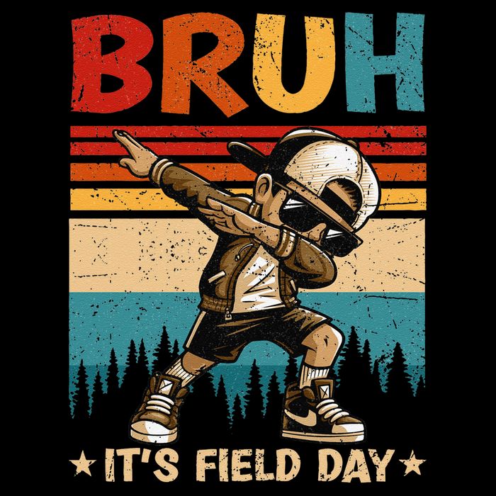 Happy Field Day Dabbing Bruh Its Field Day Teacher Gift Stripe Pom Pom Beanie