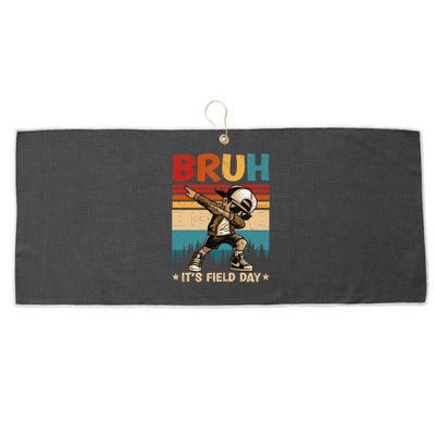 Happy Field Day Dabbing Bruh Its Field Day Teacher Gift Large Microfiber Waffle Golf Towel