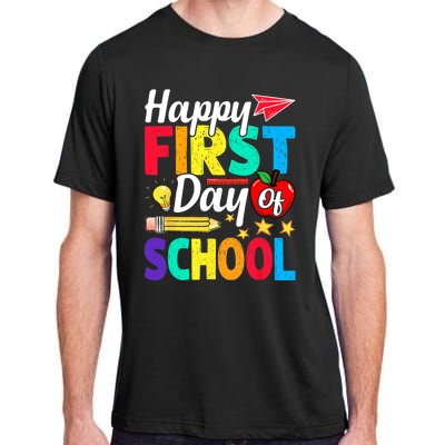 Happy First Day Of School Cute Funny Back To School Adult ChromaSoft Performance T-Shirt