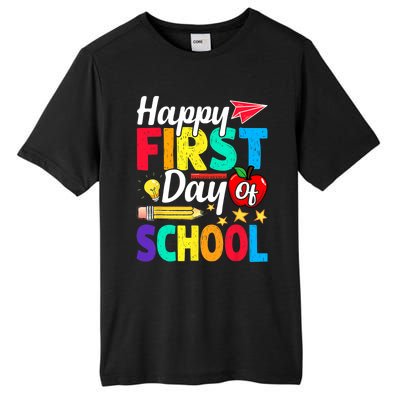 Happy First Day Of School Cute Funny Back To School Tall Fusion ChromaSoft Performance T-Shirt