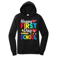 Happy First Day Of School Cute Funny Back To School Women's Pullover Hoodie