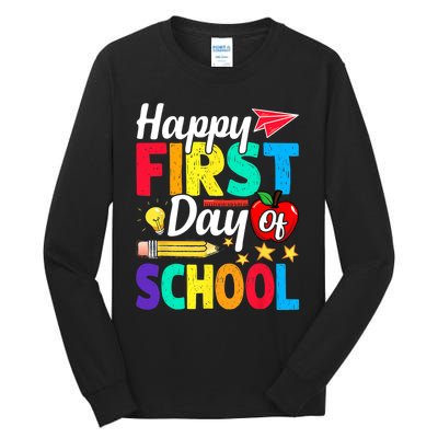 Happy First Day Of School Cute Funny Back To School Tall Long Sleeve T-Shirt