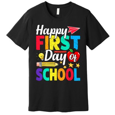 Happy First Day Of School Cute Funny Back To School Premium T-Shirt