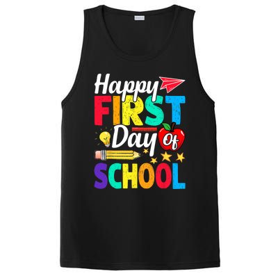 Happy First Day Of School Cute Funny Back To School PosiCharge Competitor Tank