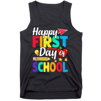 Happy First Day Of School Cute Funny Back To School Tank Top