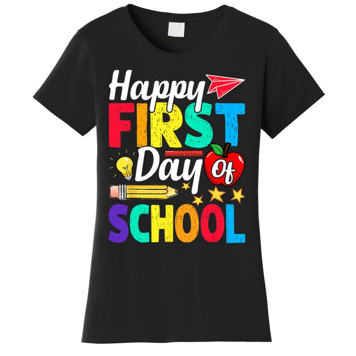 Happy First Day Of School Cute Funny Back To School Women's T-Shirt