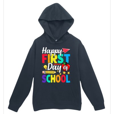 Happy First Day Of School Cute Funny Back To School Urban Pullover Hoodie