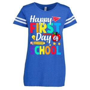 Happy First Day Of School Cute Funny Back To School Enza Ladies Jersey Football T-Shirt