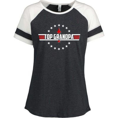 Happy Father's Day Top Grandpa Enza Ladies Jersey Colorblock Tee