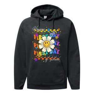 Happy First Day Of School Cute Funny Back To School Performance Fleece Hoodie