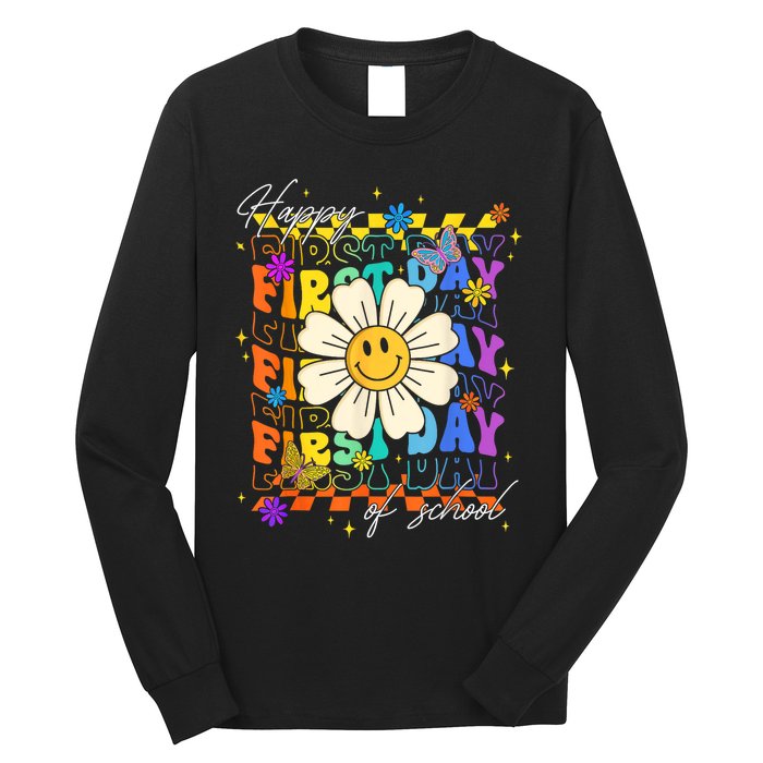 Happy First Day Of School Cute Funny Back To School Long Sleeve Shirt