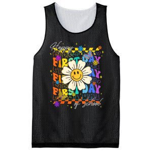 Happy First Day Of School Cute Funny Back To School Mesh Reversible Basketball Jersey Tank