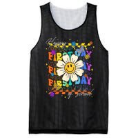 Happy First Day Of School Cute Funny Back To School Mesh Reversible Basketball Jersey Tank