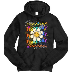 Happy First Day Of School Cute Funny Back To School Tie Dye Hoodie