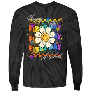 Happy First Day Of School Cute Funny Back To School Tie-Dye Long Sleeve Shirt