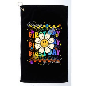 Happy First Day Of School Cute Funny Back To School Platinum Collection Golf Towel